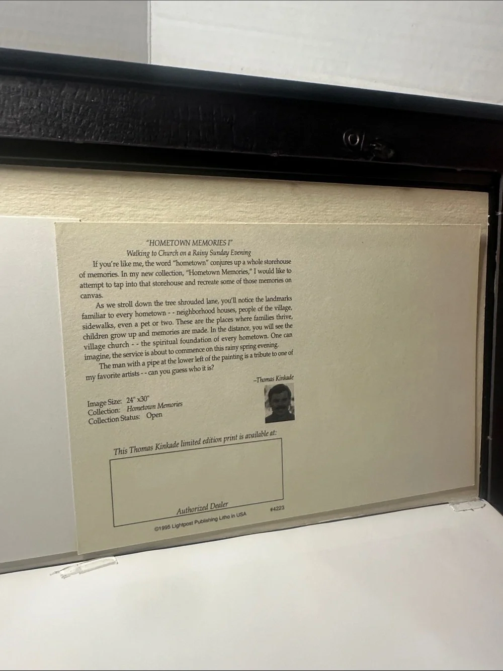 Framed Dual-Scene Landscape Print in Deep Brown Frame by Thomas Kinkade.